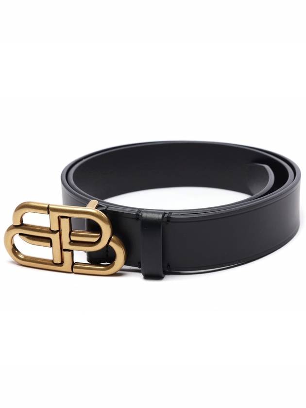 BB Logo Leather Belt Black - BALENCIAGA - BALAAN 4