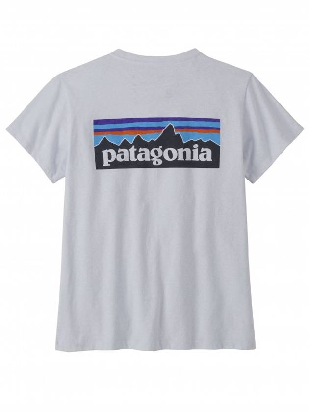 Women's P 6 Logo Short Sleeve T-Shirt White - PATAGONIA - BALAAN 3