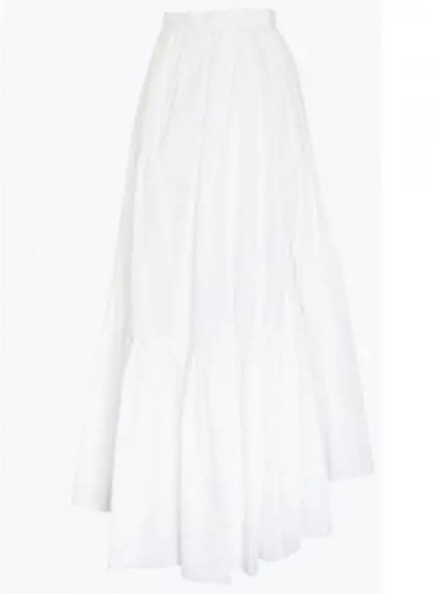 Maxi Frill High Waist A-line Skirt White - PATOU - BALAAN 2