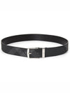 Checked Leather Belt Charcoal - BURBERRY - BALAAN 4