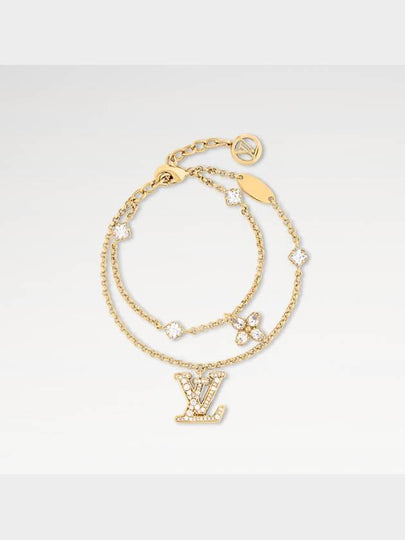 Lady LV Double Chain Bracelet Gold - LOUIS VUITTON - BALAAN 2