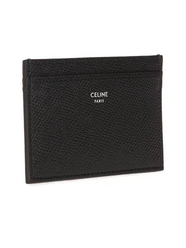 Logo Print Textured Leather Flat Pocket Two Credit Card Holder - CELINE - BALAAN 3