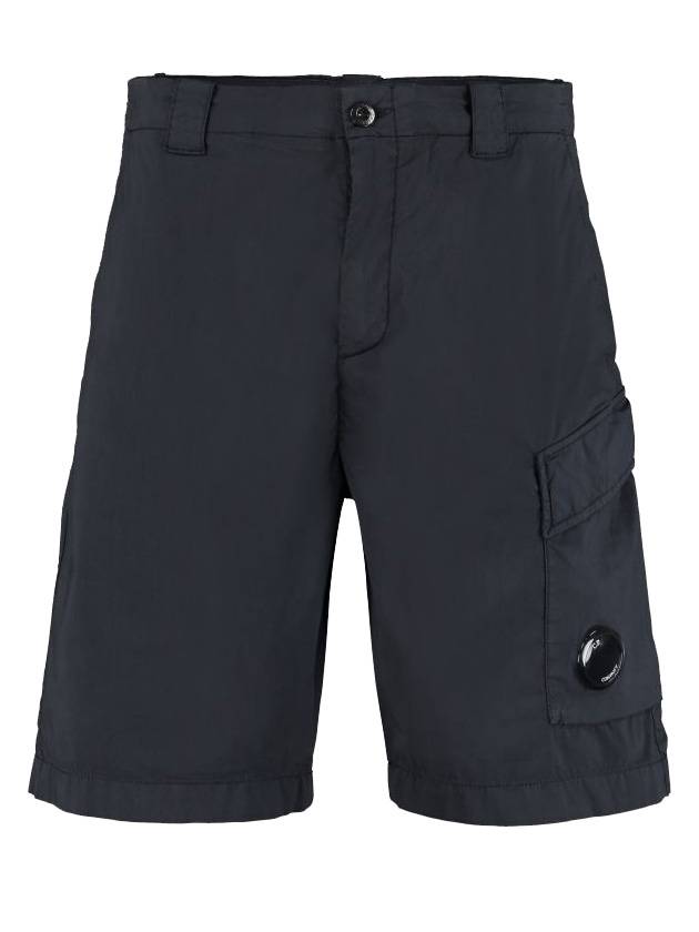 Men's Lens Wappen Bermuda Shorts Navy - CP COMPANY - BALAAN.