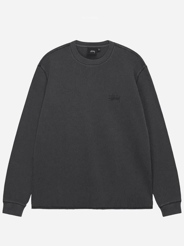 Basic Stock Thermal Long Sleeve T-Shirt Washed Black - STUSSY - BALAAN 2