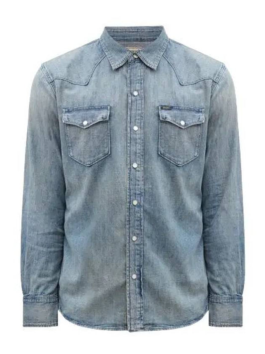 Denim Long Sleeve Shirt Blue - POLO RALPH LAUREN - BALAAN 2