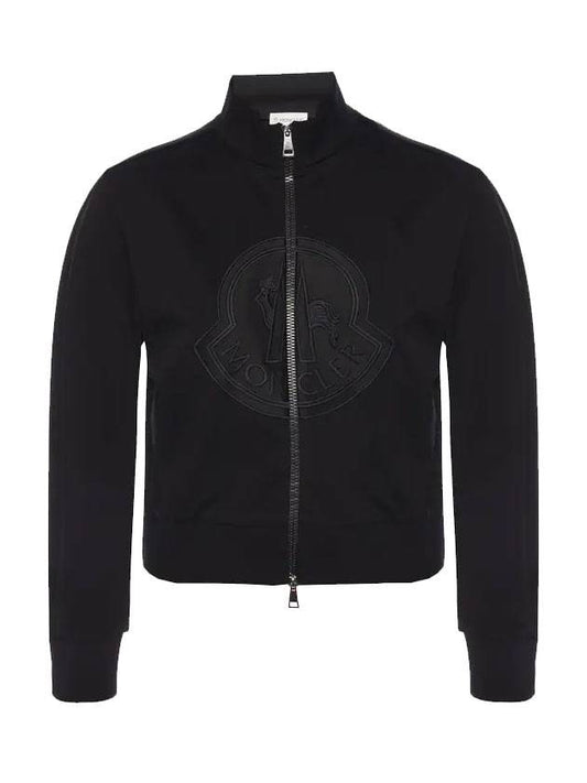 embroidered logo MAGLIA zip-up jacket black - MONCLER - BALAAN.