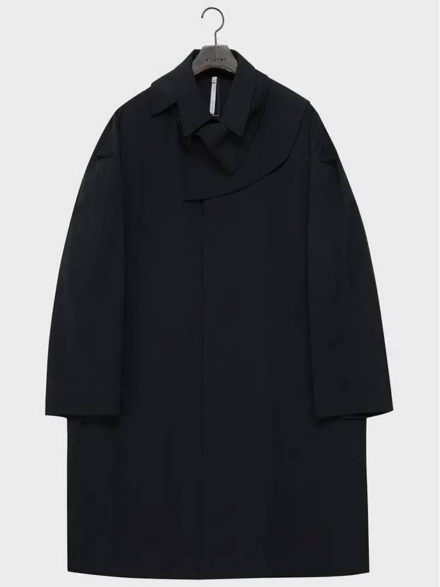 Asymmetric Layered Mac Coat Black - NOIRER - BALAAN 3