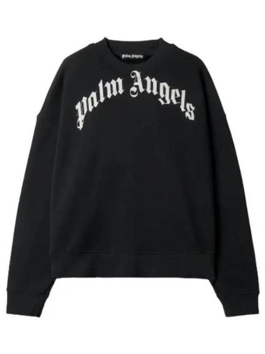 Covered logo print crew neck sweatshirt black T shirt - PALM ANGELS - BALAAN 1