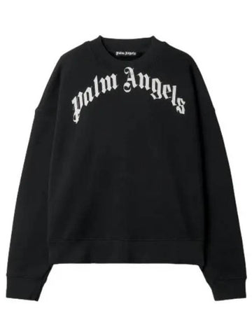 Covered logo print crew neck sweatshirt black - PALM ANGELS - BALAAN 1