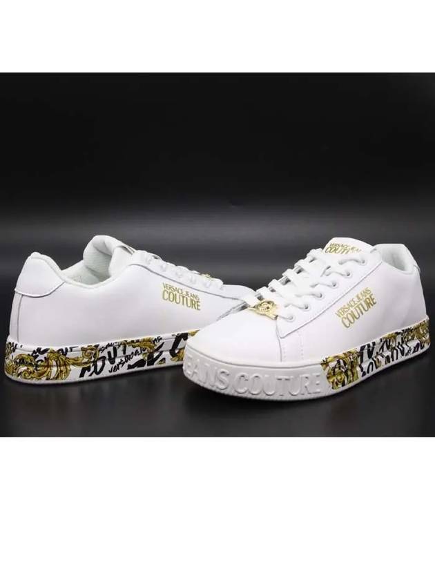 Logo Brush Couture Court 88 Low Top Sneakers White - VERSACE - BALAAN 4