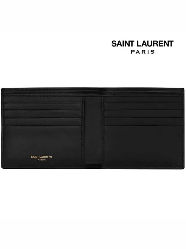 Tiny Monogram Half Wallet Black Gold - SAINT LAURENT - BALAAN 6