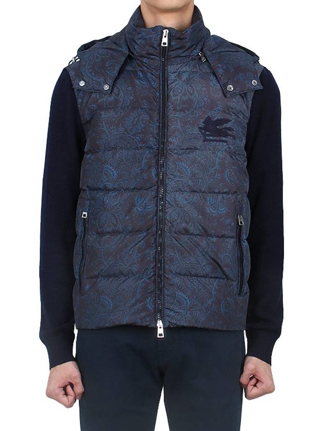 Paisley Embroidered Logo Padding Navy - ETRO - BALAAN 3