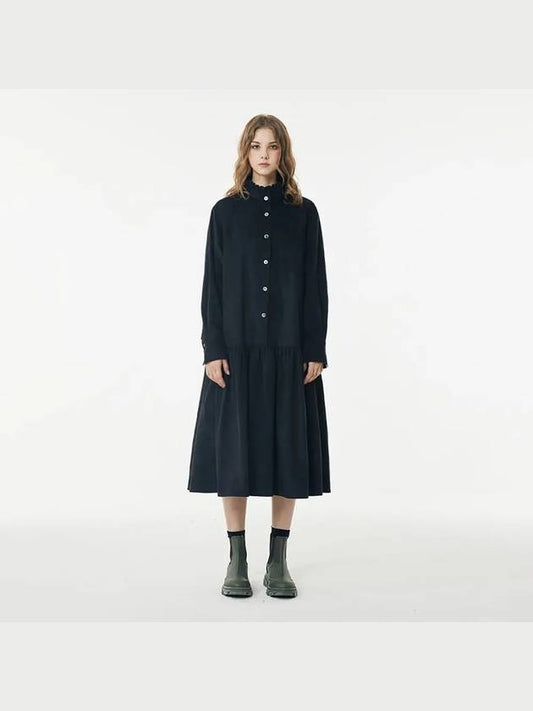 corduroy belted long dress navy - VOYONN - BALAAN 2