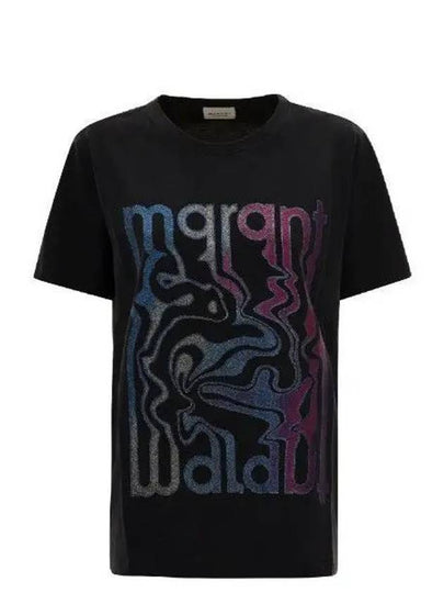 ENNA Glitter Logo Short Sleeve T-Shirt Black - ISABEL MARANT - BALAAN 2