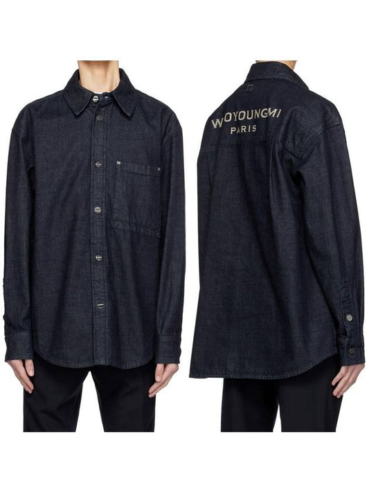 Blue Denim Back Logo Shirt W233SH17860L - WOOYOUNGMI - BALAAN 1