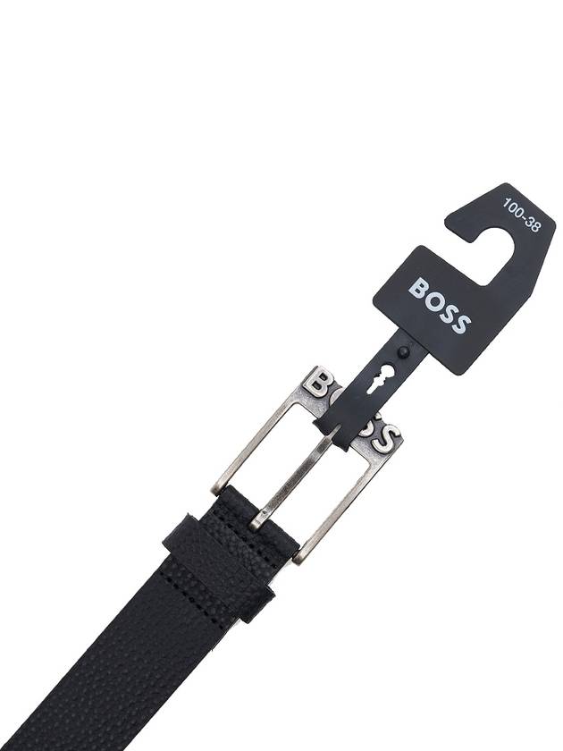 Men's Buckle Logo Leather Belt Black - HUGO BOSS - BALAAN 7