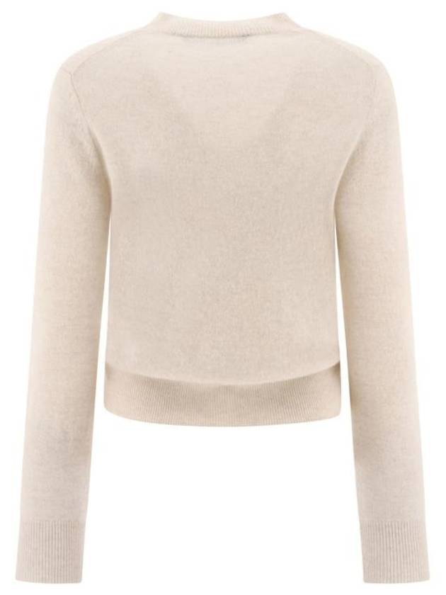 Face Patch Crop Cardigan White - ACNE STUDIOS - BALAAN 3