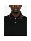 Logo Collar Cotton Polo Shirt Black - GUCCI - BALAAN 6