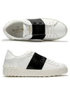 Hidden Open Stud Low Top Sneakers Black White - VALENTINO - BALAAN 3