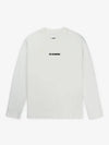 Logo Print Cotton Long Sleeve T-Shirt White - JIL SANDER - BALAAN 2