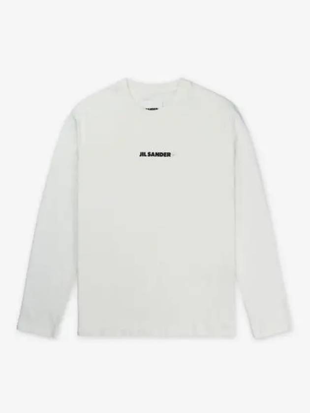 Logo Print Cotton Long Sleeve T-Shirt White - JIL SANDER - BALAAN 2