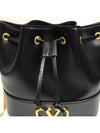 V Logo Signature Chain Napa Leather Bucket Bag Black - VALENTINO - BALAAN 5