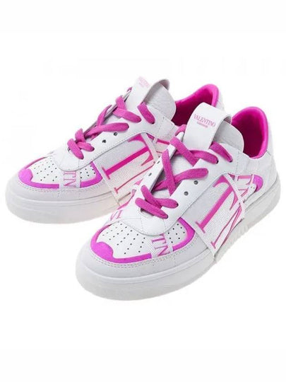 Women's Band Low Top Sneakers White Pink - VALENTINO - BALAAN 2