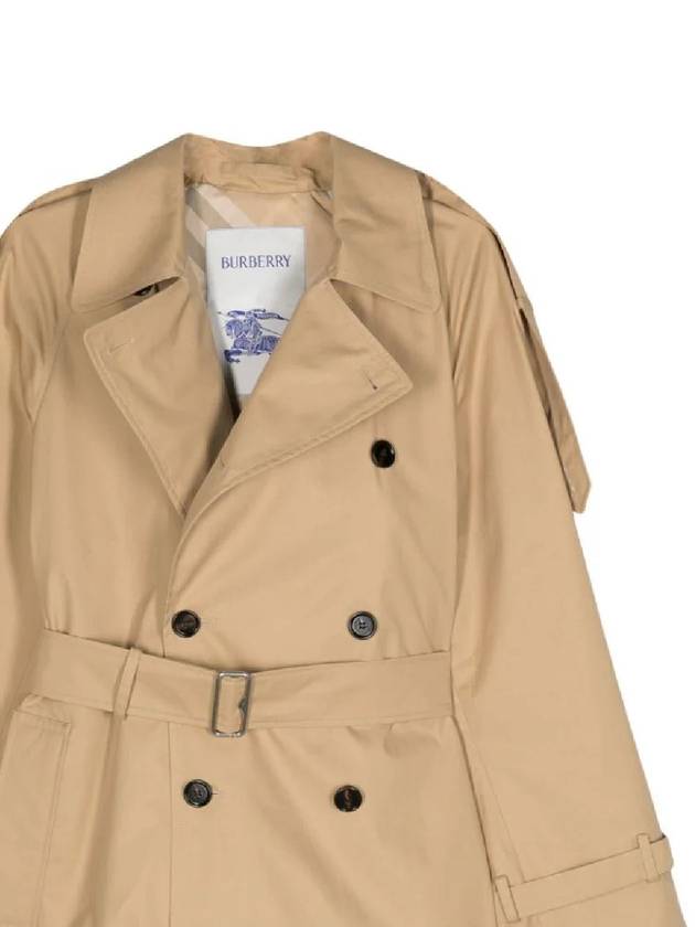 Short Gabardine Trench Coat Beige - BURBERRY - BALAAN 3