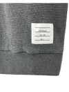 4 Bar Stripe Open Raschel Stitch Sweatshirt Grey - THOM BROWNE - BALAAN 5