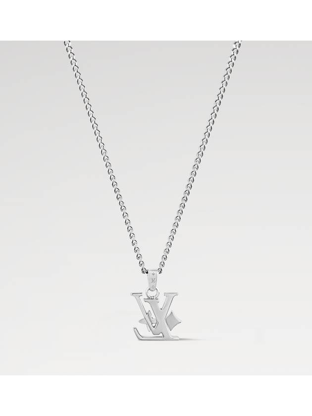 Monogram Raw Necklace Silver - LOUIS VUITTON - BALAAN 3