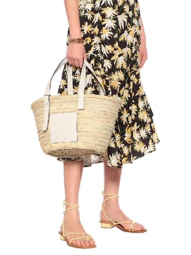 Medium Basket Raffia Tote Bag Natural White - LOEWE - BALAAN 5