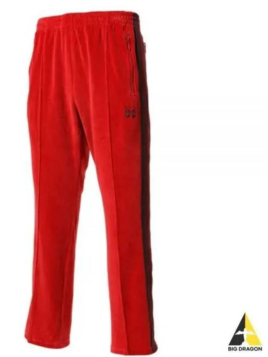 Narrow Track Pant CPe Velor Red NS253 pants - NEEDLES - BALAAN 1