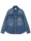 Harvey Shirt Denim Jacket Blue - CARHARTT WIP - BALAAN 1