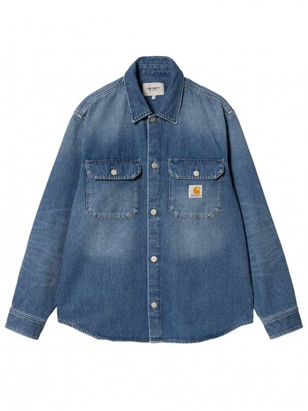 Harvey Shirt Denim Jacket Blue - CARHARTT WIP - BALAAN 2