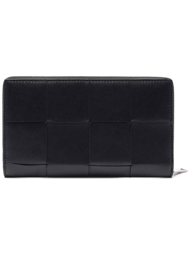 Cassette Zipper Around Long Wallet Black - BOTTEGA VENETA - BALAAN 5