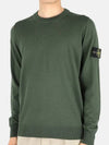 Logo Patch Round Neck Knit Top Green - STONE ISLAND - BALAAN 3