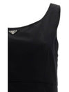 Triangle Logo Sleeveless Short Dress Black - PRADA - BALAAN 7