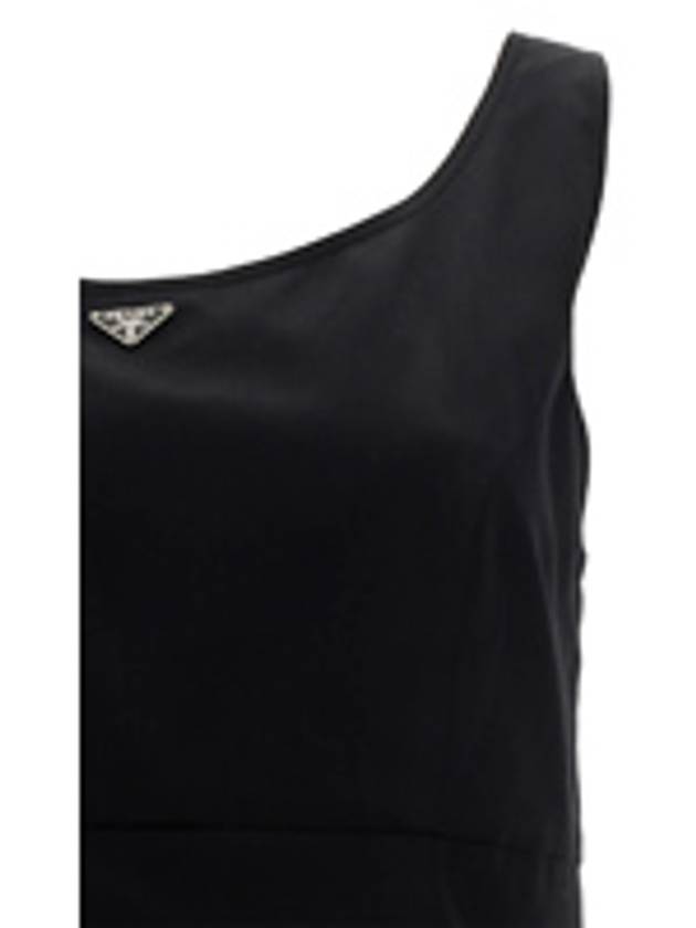 Triangle Logo Sleeveless Short Dress Black - PRADA - BALAAN 7