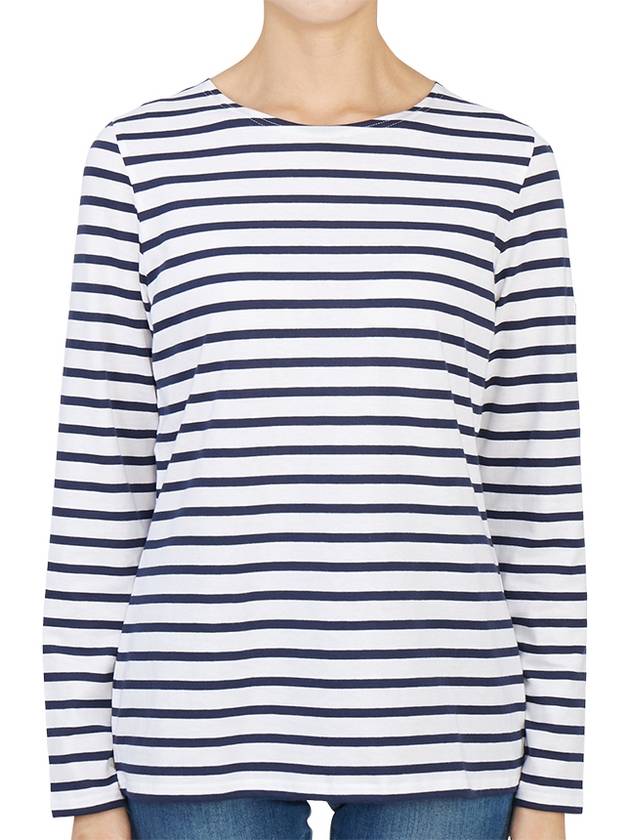 Minquiers Striped Long Sleeve T-Shirt Navy - SAINT JAMES - BALAAN 2