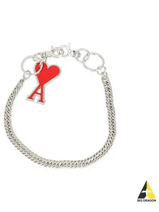 Logo Heart Chain Keyring Red UKR903 363 - AMI - BALAAN 1