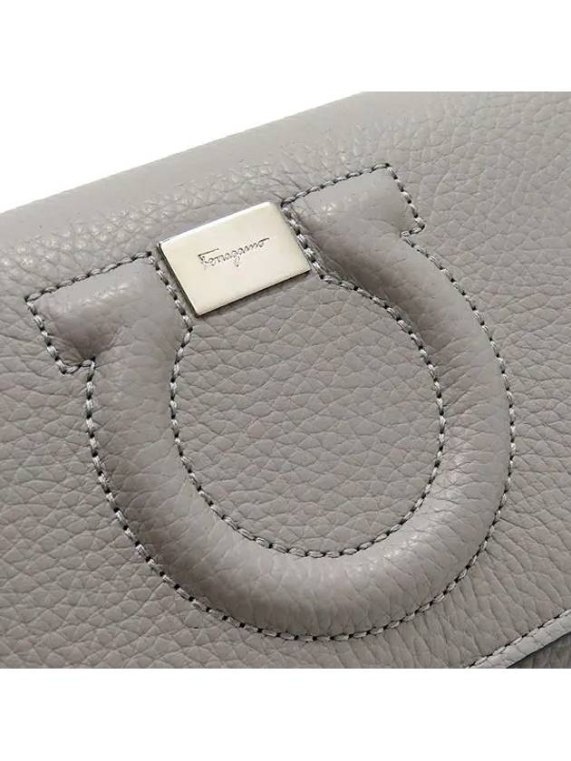 Ferragamo 22 D292 Gancini logo pattern gray leather mini chain cross bag - SALVATORE FERRAGAMO - BALAAN 4