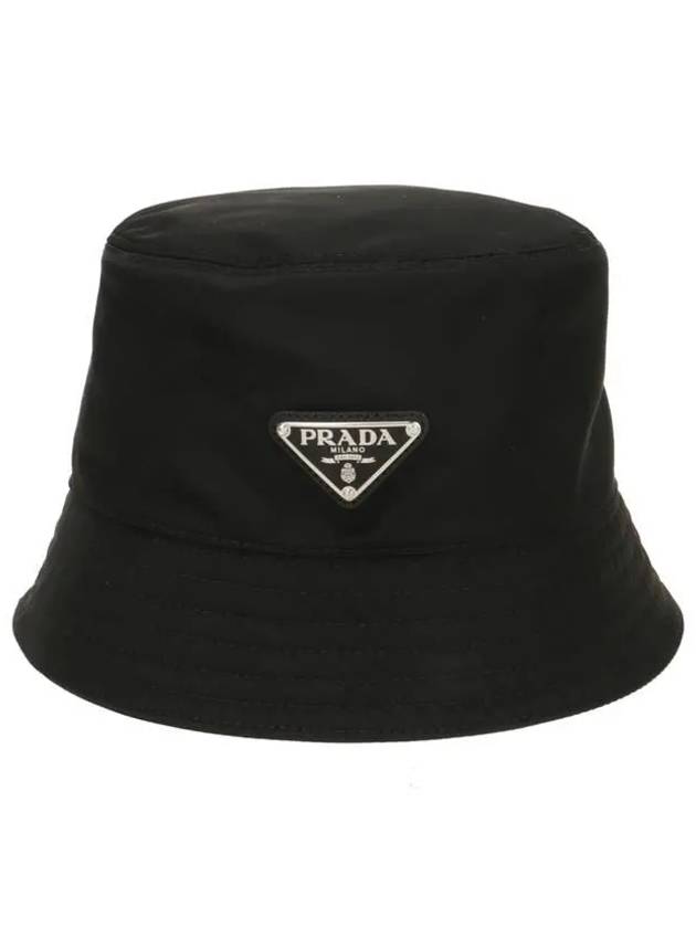 Triangle Logo Re-nylon Bucket Hat Black - PRADA - BALAAN 2