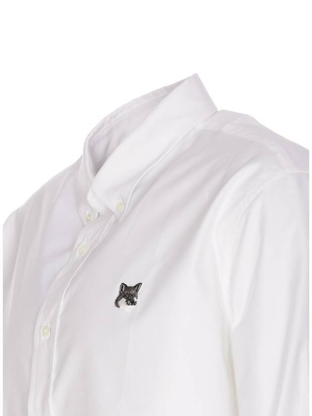 Fox Head Patch Button Down Long Sleeve Shirt White - MAISON KITSUNE - BALAAN 5