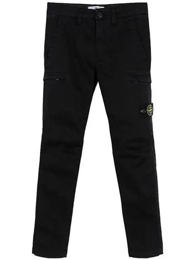 Kids Wappen Pocket Straight Pants Black - STONE ISLAND - BALAAN 1