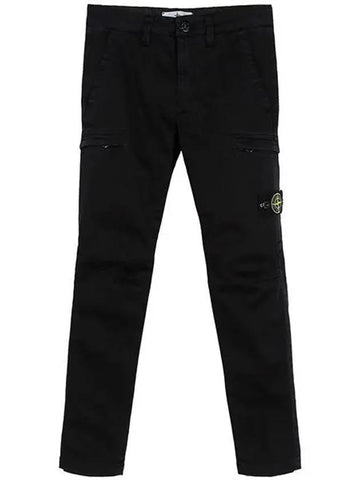 Kids Wappen Pocket Straight Pants Black - STONE ISLAND - BALAAN 1