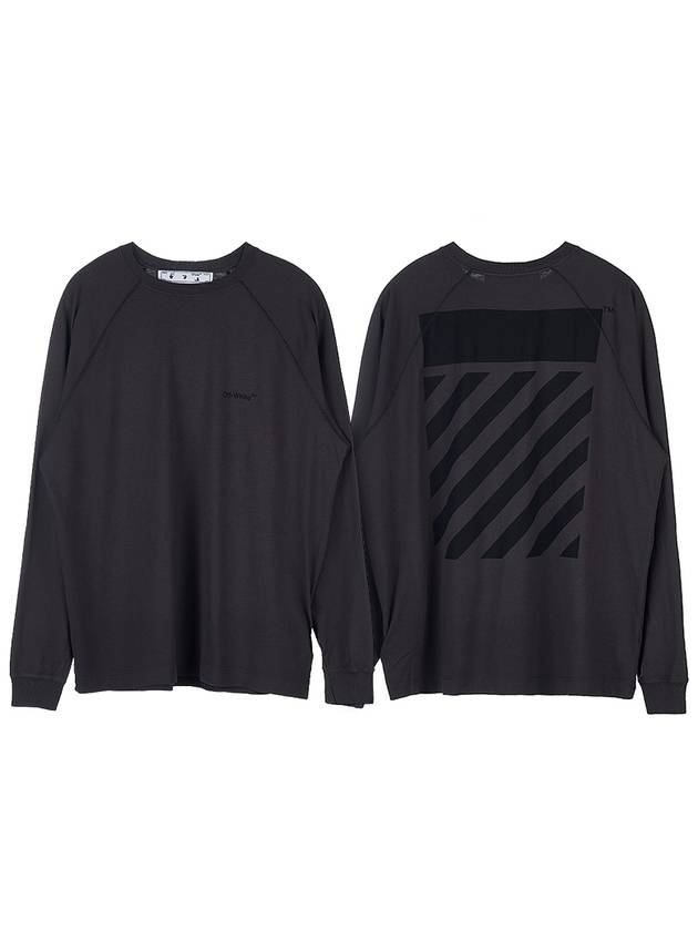 Diag Striped Raglan Long Sleeve T-Shirt Grey - OFF WHITE - BALAAN 2