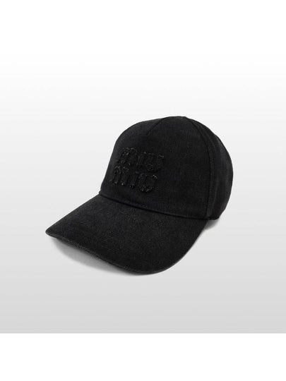 Miu Denim Baseball Cap Black 5HC179 - MIU MIU - BALAAN 2