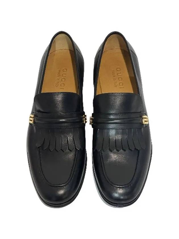 Mirror G Leather Loafers Black - GUCCI - BALAAN 3