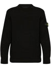 Compass Badge Wool Knit Top Black - STONE ISLAND - BALAAN 2