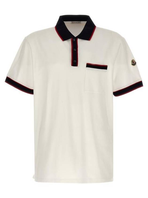 Color Block Polo Shirt White - MONCLER - BALAAN 1